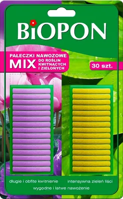 Produktbild von Düngerstäbchen für blühende und grüne Pflanzen, 30 Stück.