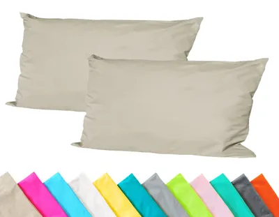 Produktbild von JACK 2er Set Outdoor Kissenhülle Kissenbezug 30x50cm Wasserfest Sitzkissen Lounge Kissen Garten Stuhl Lotus Effekt, Farbe:Taupe
