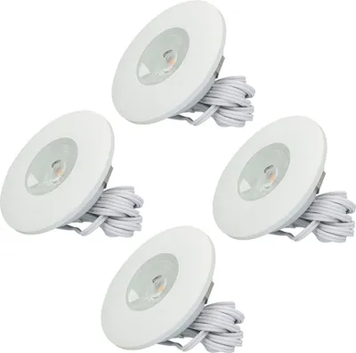 Produktbild von hoftronic LED Einbaustrahler 3W 2700K IP44 Weiß 4er Set