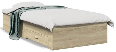 Produktbild von vidaXL Bettgestell mit Schubladen Sonoma-Eiche 75x190 cm Holzwerkstoff