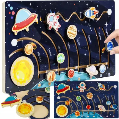 Obrázok produktu pre Drevené puzzle - slnečná sústava Kruzzel 24763