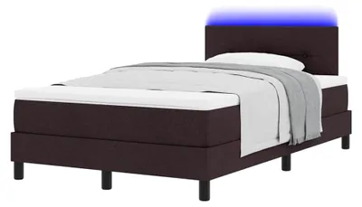 Produktbild von Boxspringbett mit Matratze Dunkelbraun 120 x 190 cm Stoff Federbett