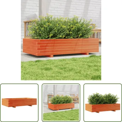 Produktbild von The Living Store Pflanzkübel Wachsbraun 110x60x26,5 cm Massivholz Kiefer