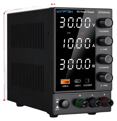 Image de Alimentation électrique, tension réglable, port USB-A/Type-C, DPS 30 V 10 A 300 W, prise UE 220 V