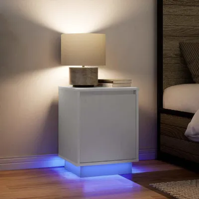 Immagine prodotto di Maison Exclusive - Comodini con luci LED 2 pezzi. Bianco 38x34x50 cm