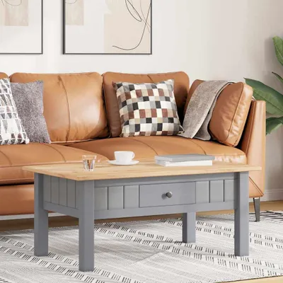 Zdjęcie produktu dla vidaXL Stolik kawowy szary 100x60x43,5 cm lite drewno sosna panamska