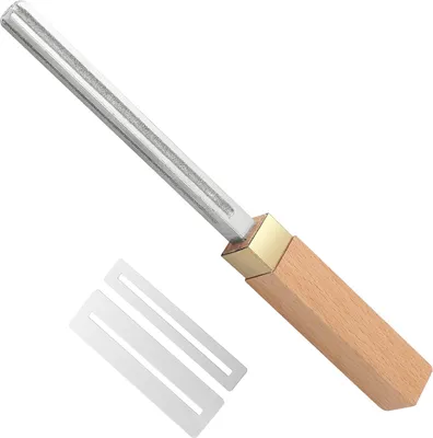 Image de Lime à couronner les frettes de guitare Outils de réparation de frettes avec 4 tailles de bords étroits/moyens/larges bords encochés et bords plats Poignée en bois Outils de luthier pour guitares Ukulélé Basse Banjo Mandoline