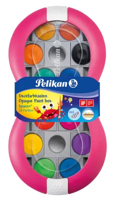 Zdjęcie produktu dla Pelikan 700016 pudełko Space+ magenta, 24 kolory, w tym 7,5 ml nieprzezroczystej bieli