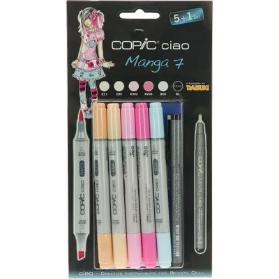 Produktbild von 6 COPIC® Ciao 5+1 Layoutmarker farbsortiert 1,0 + 6,0 mm