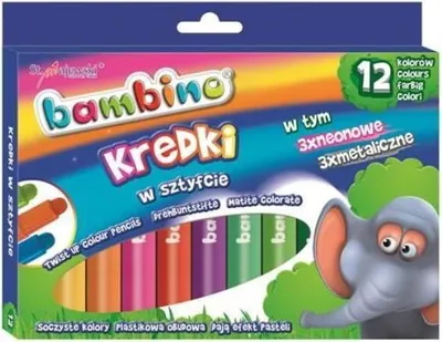 Produktbild von Bambino Kredki Wykręcane 12 kolorów