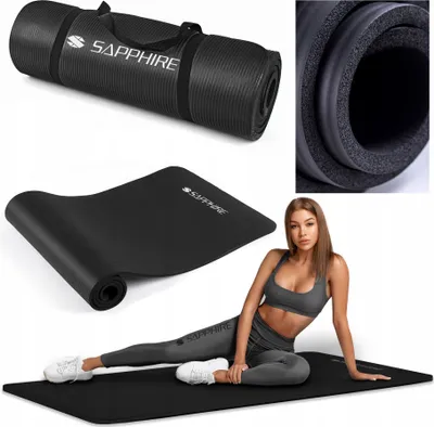 Zdjęcie produktu dla Gruba MATA FITNESS gimnastyczna SG-105 NBR 180x61cm do ćwiczeń joga 1,5cm