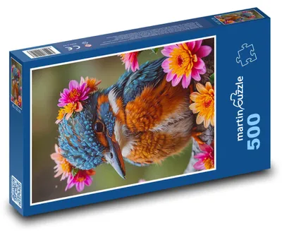 Obrázek produktu pro martinpuzzle - Puzzle 500 - Ledňáček, květy