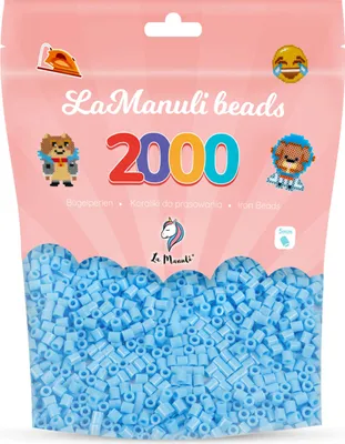 Produktbild von La Manuli 2000 Midi Bügelperlen Hellblau Ø 5 mm Perlen Steckperlen Beads