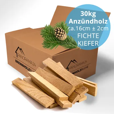 Produktbild von 30 Kg Anzündholz TROCKEN Anmachholz Anfeuerholz Brennholz Kaminholz Anzünder