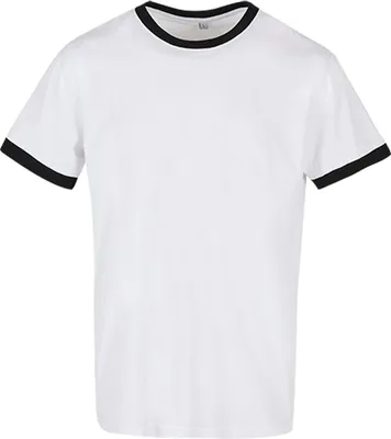 Immagine prodotto di Build Your Brand Basic BB022 | Maglietta Ringer da uomo lavabile a 30 °C - Colore: Bianco/Nero - Taglia: XS