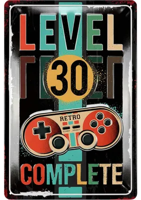 Produktbild von Blechschild 30 Schild Geburtstag - LEVEL 30 COMPLETE - Deko 30 Geburtstag Mann, 30 Geburtstag Deko für Gamer, lustiges Geburtstagsschild 30