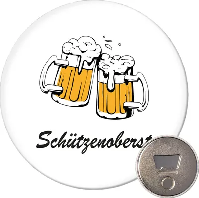Produktbild von Huuraa Magnet Schützenoberst Schützenfest 59mm Kühlschrankmagnet rund Flaschenöffner Geschenkidee