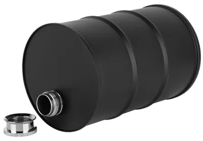 Flachmann mit Verschlussdeckel, 700 ml, Schwarz, Groß