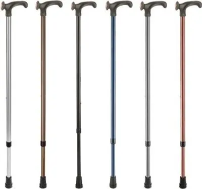 Produktbild von Leichtmetallstock mit anatomischem Griff, verstellbar>>>>Farbe: schwarz rechts
