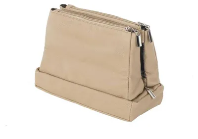 Produktbild von Kosmetiktasche Kulturbeutel Make Up Kosmetik Schminktasche Beautycase Federmappe, TA-9664 Beige