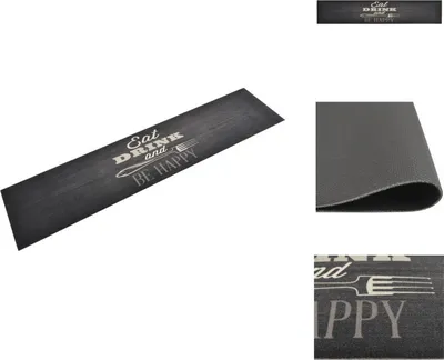 Produktbild von vidaXL Küchenteppich Waschbar Küche Schwarz 60x300 cm Samt -  Fußmatten