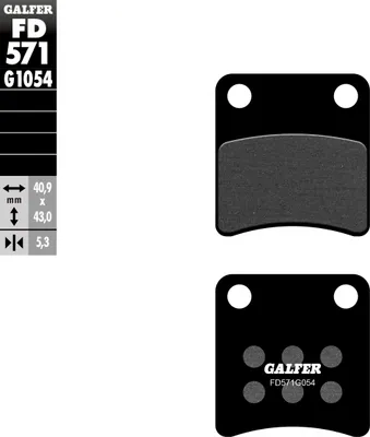 Productafbeelding van Remblokken Galfer FD571G1054, semi-metalen, voor de achterrem, geschikt voor: BMW C Sport ABS Highline Evolution Elektrik, Honda CTX N VFR F FA X Crosstourer X-ADV, Kymco MAXXER