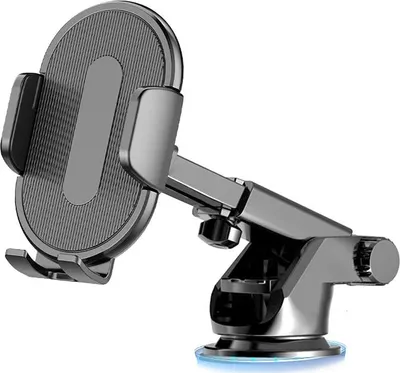 Zdjęcie produktu dla INF Uniwersalny samochodowy uchwyt na telefon z regulowanym ramieniem i przyssawką czarny 16x18x7cm