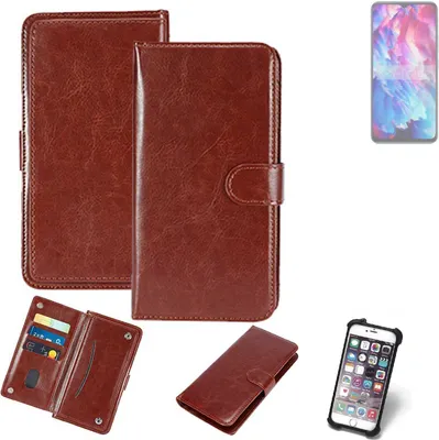 Produktbild von K-S-Trade 360° Hülle kompatibel mit Cubot A1 braun Kunstleder Case BookCase WalletCase Kunstlederederhülle Handyhülle, Rundumschutz Bumper (1x)
