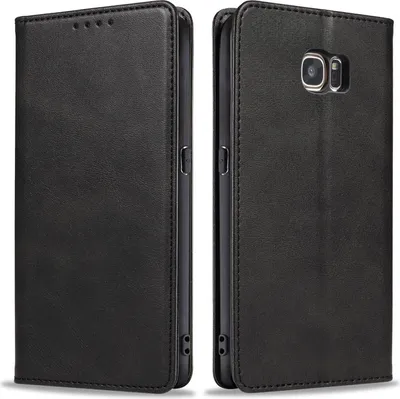 Produktbild von Handyhülle für Samsung Galaxy S7 Kunstleder Flip Cover Hülle Handytasche Case Kartenfach Farbe: Schwarz