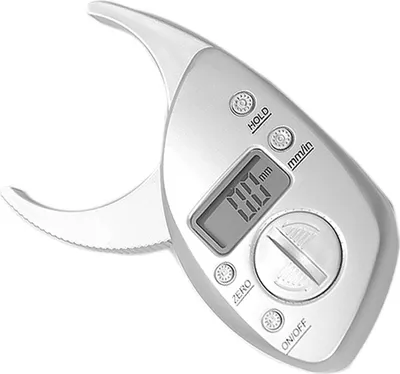 Obrázek produktu pro Digitální fitness kaliper, fitness kaliper pro měření procenta tělesného tuku, kožních záhybů a tloušťky kůže, LCD displej, dárková krabička, video návod k měření