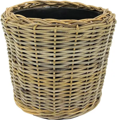 Immagine prodotto di Vaso per piante in rattan, diametro 50 x 52 cm, con vaso interno impermeabile, ideale per piante da interno