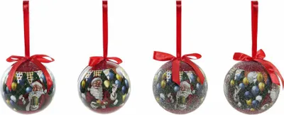 Obrázok produktu pre Gule na vianočný stromček DKD Home Decor Father Christmas PVC (7 ks) (7,5 x 7,5 x 12 cm)