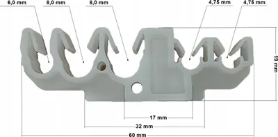 Imagen del producto de Sujeción para cables de freno: 2 x 4,8 mm + 1 x 6,0 mm + 2 x 8,0 mm