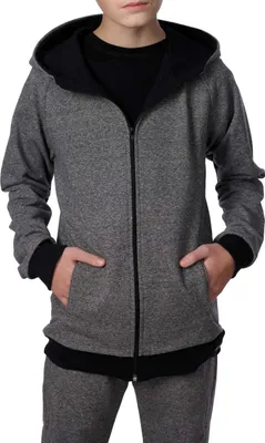 Produktbild von Jungen Sweatjacke mit Kapuze meliert 30363 Schwarz 104