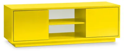 Produktbild von AILEENSTORE TV-Lowboard Eyecatcher - Fernseher-Tisch in Holz-Optik - HiFi-Kommode mit 2 Türen & 2 Fächern - Wohnzimmer-Möbel, Farbe:Gelb