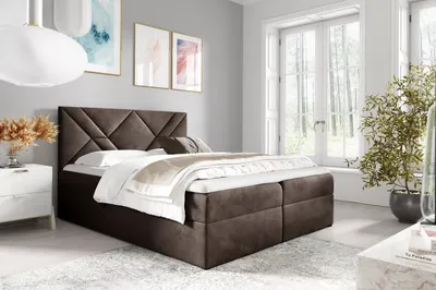 Obrázek produktu pro Boxspringová postel ASKOT - 160x220, hnědá + topper