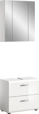 Produktbild von Badezimmer-Set >Ice< in Weiß Hochglanz - 60x190x32cm (BxHxT)