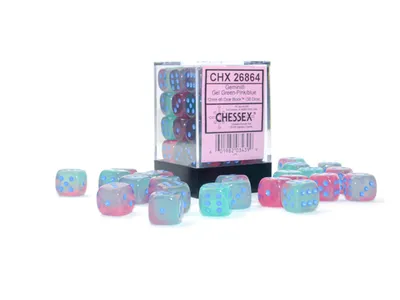 Zdjęcie produktu dla Kości Gemini - Gel Green-Pink/blue (36 szt.)