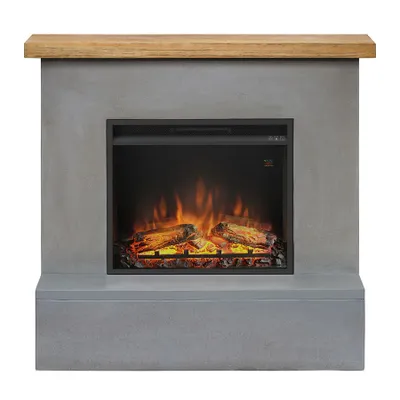 Image de Cheminée électrique décorative "ROLF" gris - Powerflame