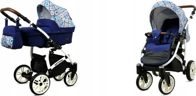 Produktbild von BabyLux® Optimal | 2in1 Kinderwagen Set | Portueguese Tiles | Kombikinderwagen | Kinderwagenset