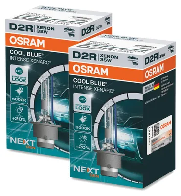 Image de 2 ampoules OSRAM COOL BLUE INTENSE de nouvelle génération, pour phares xénon D2R