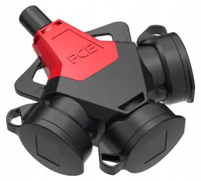 Produktbild von PCE 3-Wegekupplung Taurus2 Gummi mit Deckelband IP54 rot