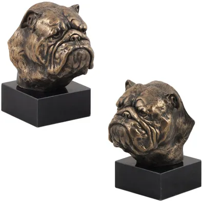 Imagen del producto de Art-Dog Busto – Bulldog inglés – moldeado en polvo de bronce y resina