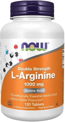 Produktbild von L-Arginin 1000 mg 120 Tabletten Now Foods