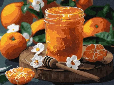 Produktbild von Malen nach Zahlen – Mandarinenhonig 30 x 40 cm – Ideyka