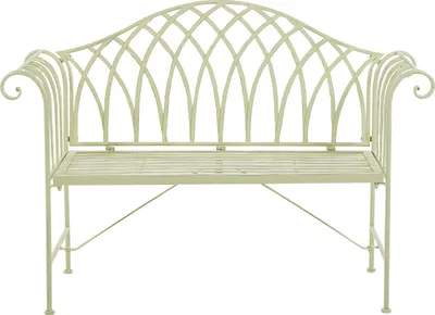 Produktbild von BELIANI Gartenbank Metall Hellgrün Breite 130 cm für Terrasse für Garten für Balkon