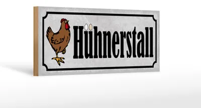 Produktbild von Holzschild Hühnerstall Huhn, 27x10 cm, Holzschilder Spruch Hühner Tier  Ei