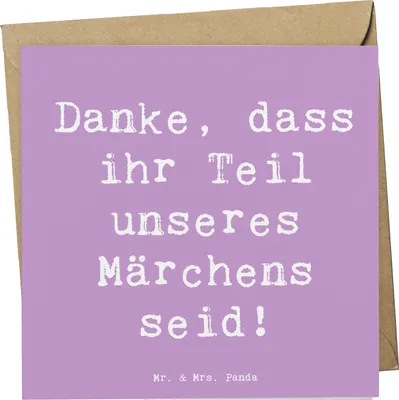 Produktbild von Mr. & Mrs. Panda Grußkarte Spruch Gastgeschenke Märchen - Lavendeltraum - Geschenk, Glückwunschkarte, kreative Hochzeitsgeschenke, Klappkarte, anlasskarte, Heirat, Freude
