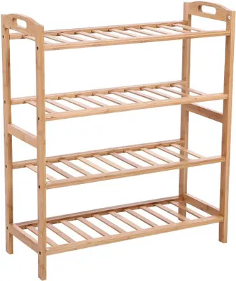 Obrázok produktu pre Botník 4 policový, bambus, prírodný, 65x26x75 cm, pre predsieň