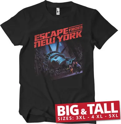 Produktbild von Escape From New York Poster Big & Tall T-Shirt - 5XL - Black